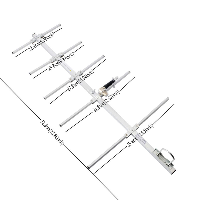 HYS UHF Yagi Portable Installation Outdoor Antenna Base Stations 9dBi UHF 70cm/UHF 400-470 MHz 5 Elements Antennas for Motorolar Yaesu Kenwood HYT Vertex Icom UHF Mobile Radios/Repeater