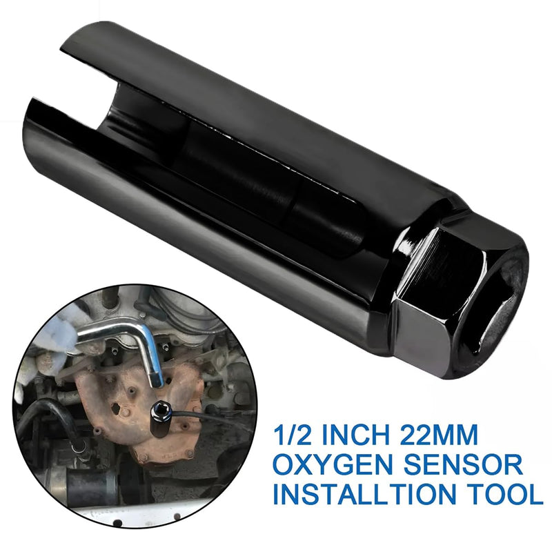 BELOMI Oxygen Sensor Socket with Side Wire Cutout, 3/8 Inch Drive x 0.39 Inch (12mm) 6-Point fits All Vehicle O2 Removal and Installation, 65 Mn Steel Universal Puller Oxygen Sensor Socket (Large) Big