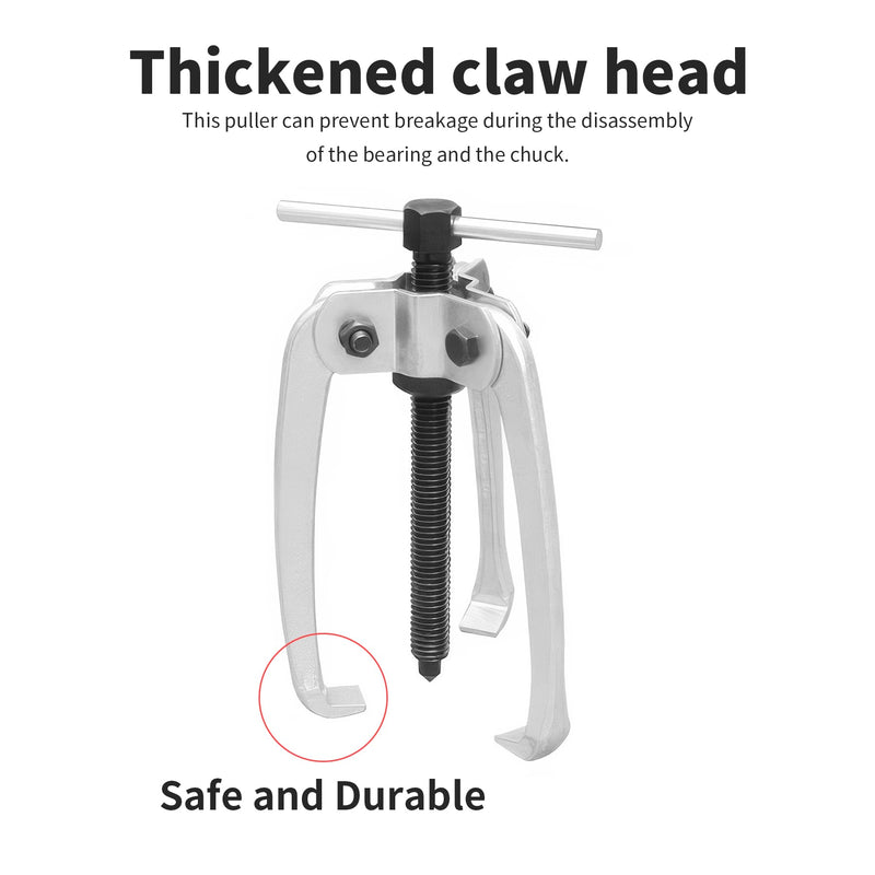 3 Jaw Puller 2.25in/60mm Universal Bearing Gear Pullers Heavy Duty Extractor Tool,High Carbon Steel Puller,Adjuestable Pulley Removal Tool for Bearings/Flywheels/Pulleys Remove Micro 3Jaw 0.4-2.25 In