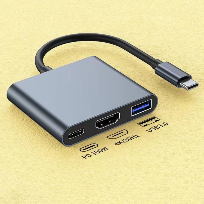 USB C to HDMI, USB C, USB3.0 Adapter, Triple Display Adapter USB C Adapter USB C Hub with HDMI, USB C, USB3.0 Docking Station 4K @60hz for Laptops HP Dell Surface Lenovo Thinkpad Chromebook