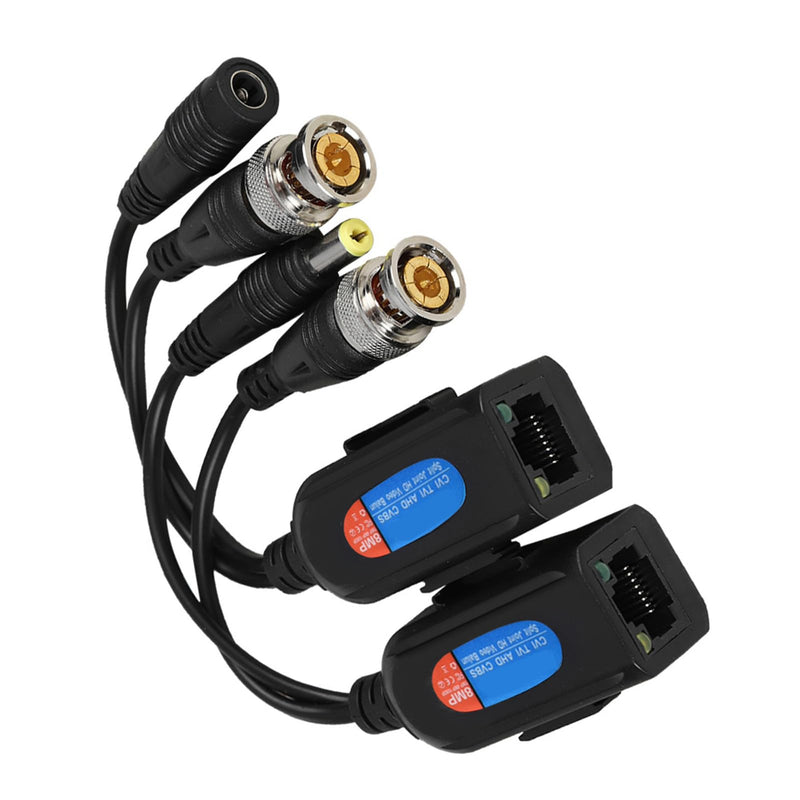 Analog to IP Camera Converter - Video Balun Passive CCTV Power Audio Transceiver With Power Indicator for HDCVI HDTVI AHD Analog