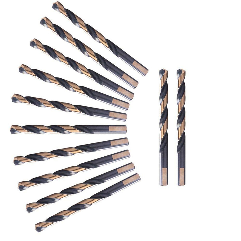 12 PCS, 13/64", Black and Gold Coated Twist Drill Bits (Pack of 2) 13/64 in (Pack of 2)