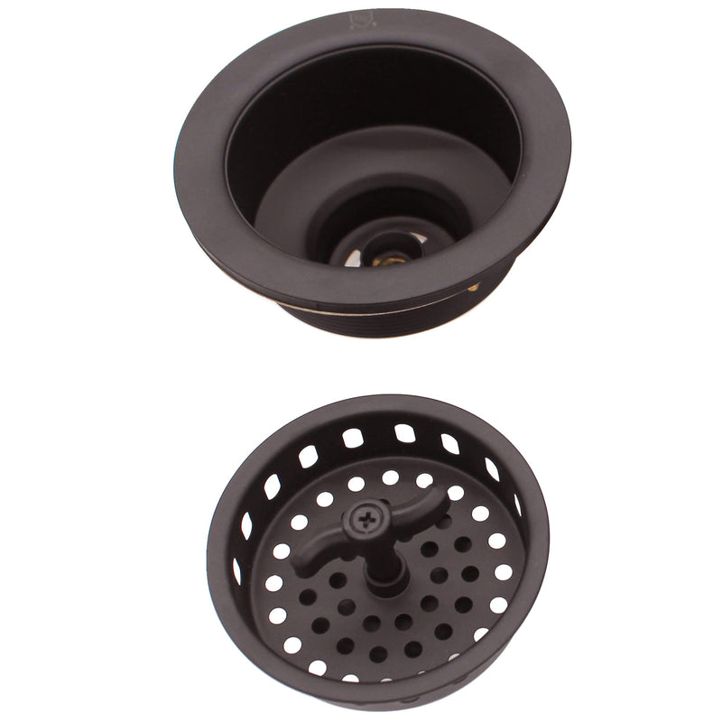 Westbrass A213-12 3-1/2" Wing Nut Twist Style Large Kitchen Sink Basket Strainer, Oil Rubbed Bronze