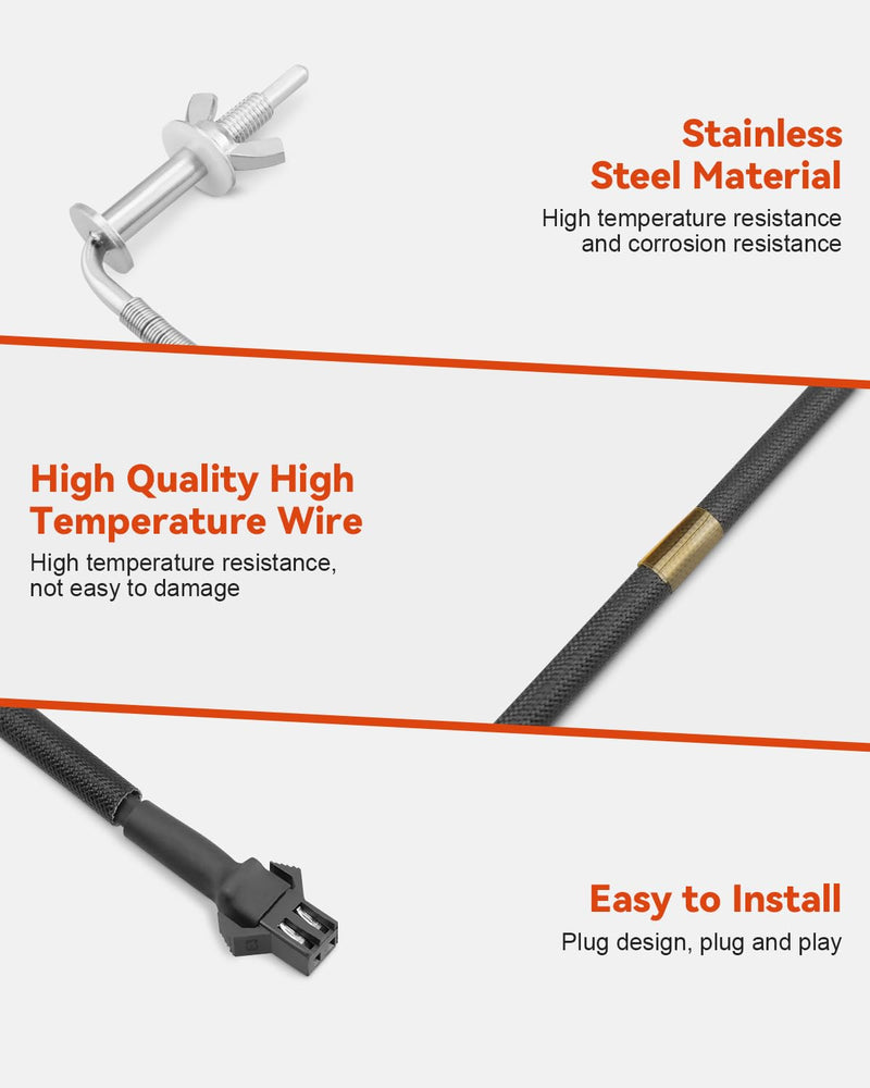 E6480 Spring Heat Sensor RTD Temp Probe Fit for Char-Griller AKORN AUTO-KAMADO, 2PCS