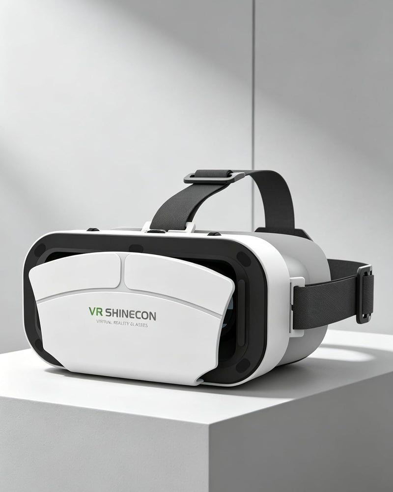Universal VR Goggles 3D VR Headset, Virtual Reality Glasses Headset Helmets, Compatible with 5.0-7.0 inch for Mobile Games & Movies(White)