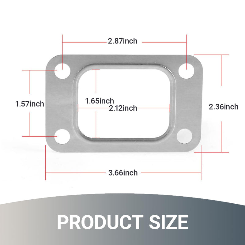 2 PCS T2 Turbine Flange Gasket, Stainless Steel 4-Hole Washer, Turbocharger Intake Manifold Flange Gasket, Universal for T25 T28 GT25 GT28 T2