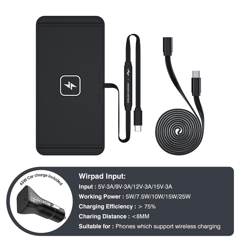25W Wireless Charger Car Fast Wireless Charging Pad DIY Wireless Phone Charger Mat Compatible with iPhone 17/16(25W)/15/14/13/12(7.5W) (P21)