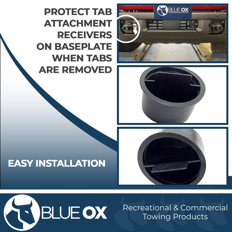 Blue Ox BX88380 Baseplate Attachment Tab Receiver Cap Plug - Pair