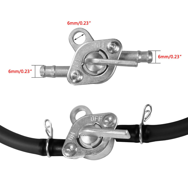 Gas Fuel Line Hose Clamps Fuel Filters with Inline Shut Off Valve Petcock Set for 50cc 70cc 90cc 110cc 125cc 150cc Taotao Coolster Apollo Baja ATV Four Wheeler Dirt Pit Bike (BLACK) Black