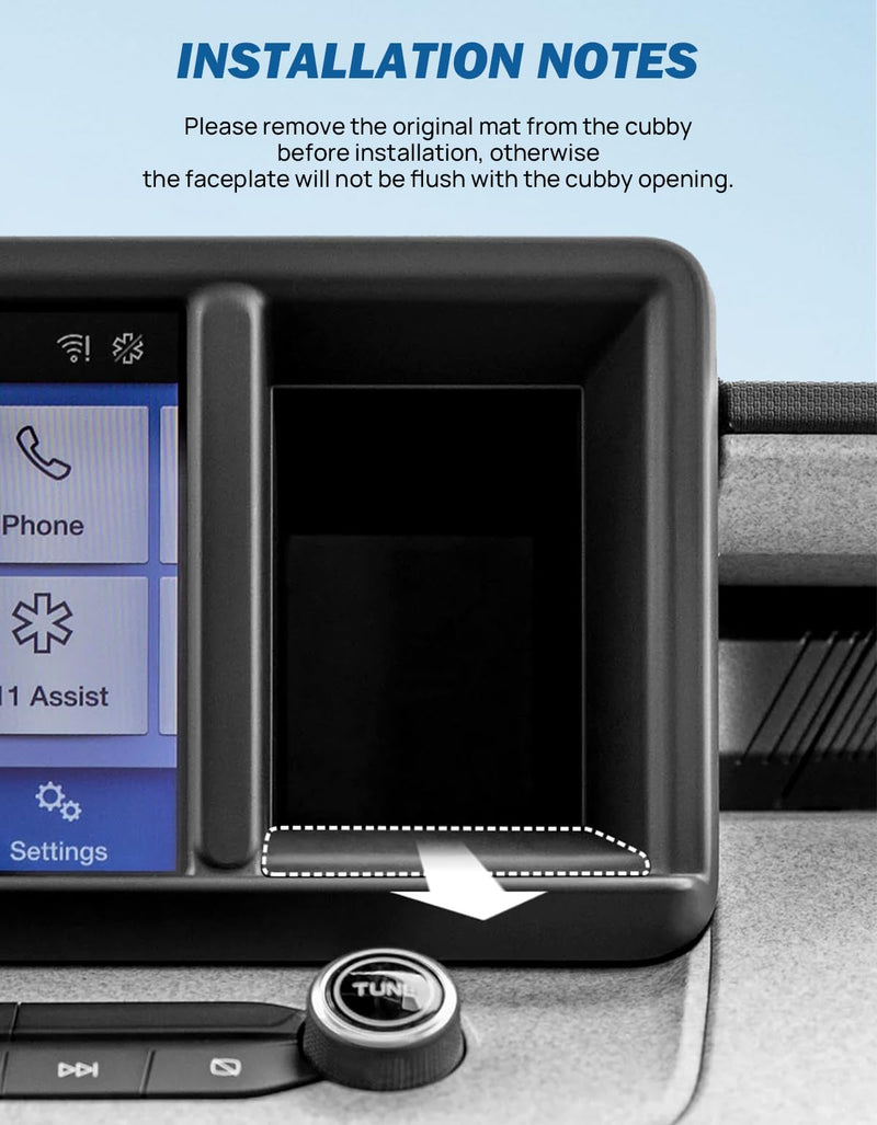 JOYTUTUS Cubby Phone Mount Cubby Storage Compatible with Ford Maverick 2024 2023 2022 Truck Dash Cubby Insert Phone Holder & Storage Box Kit