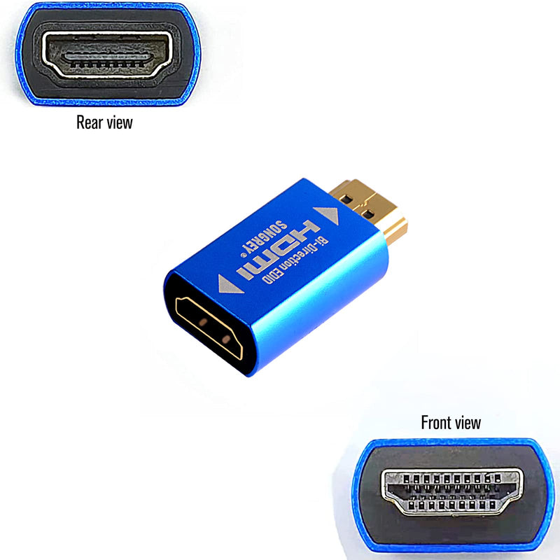 EDID Emulator 2K HDMI Passthrough 4th Generation Aluminum Fit Headlesskeep for Video Splitter Switch Extender Pass-Through Adapter Male to Female Coupler Dummy Plug (hdmi2560x1440) 2K 2560×1440
