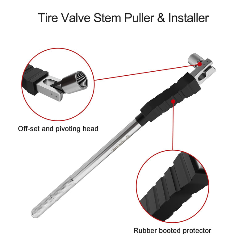 SUNSOUL Tire Valve Stem Puller, Installer with Rubber Boot, Tire Valve Stem Removal Tool VT32