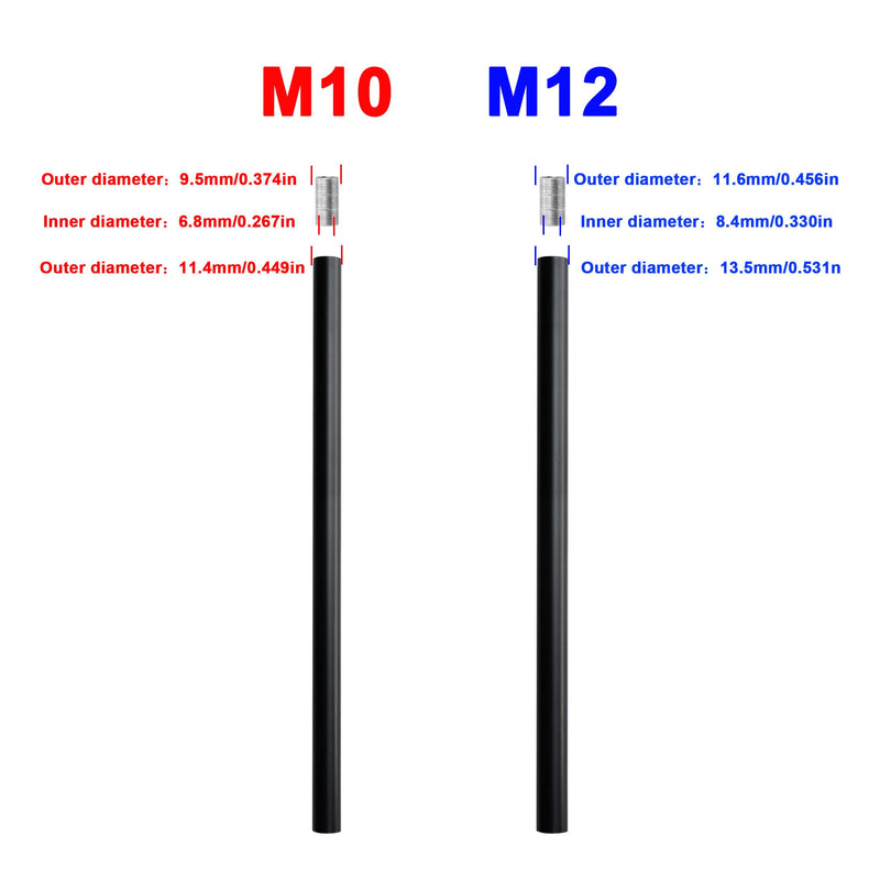 N//A HALIGATE Matte Black M12 Threaded Extension Rod for Pendant Light, Island Lighting, Chandeliers,Lighting Fixture Downrods & Stems,12 Inches