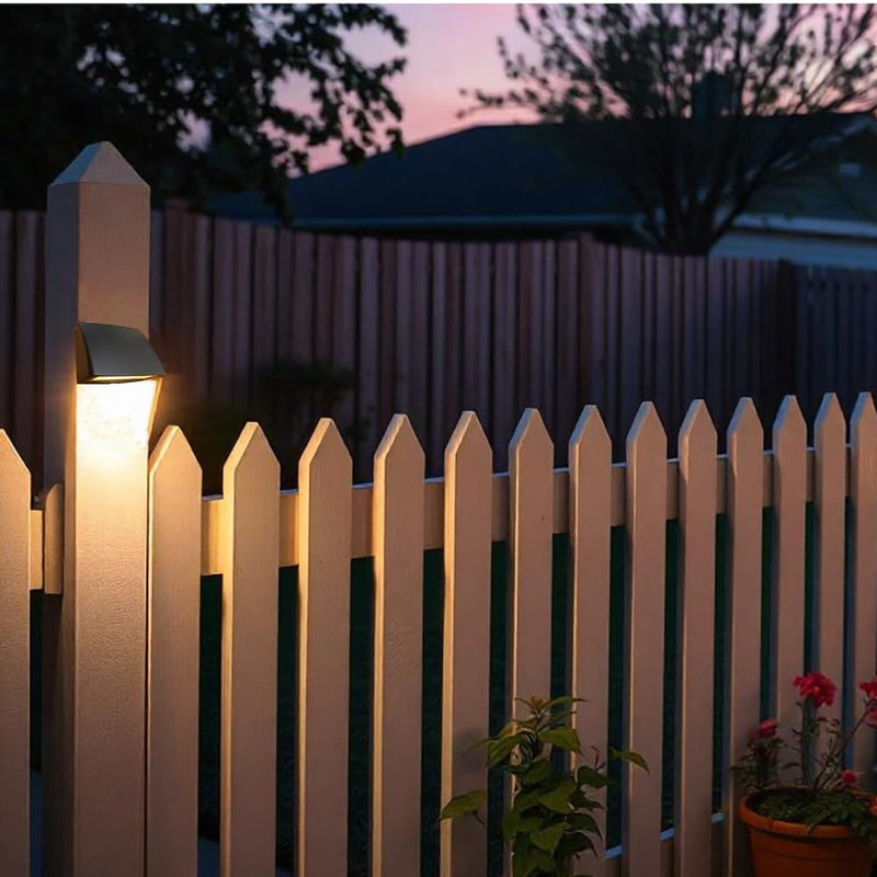 Low Voltage Landscape Lighting Deck LED Lights,Outdoor Stair Light Railing Fence Post Lights Cast Aluminum 5W 12-24V Weatherproof Black Finish 2 Packs