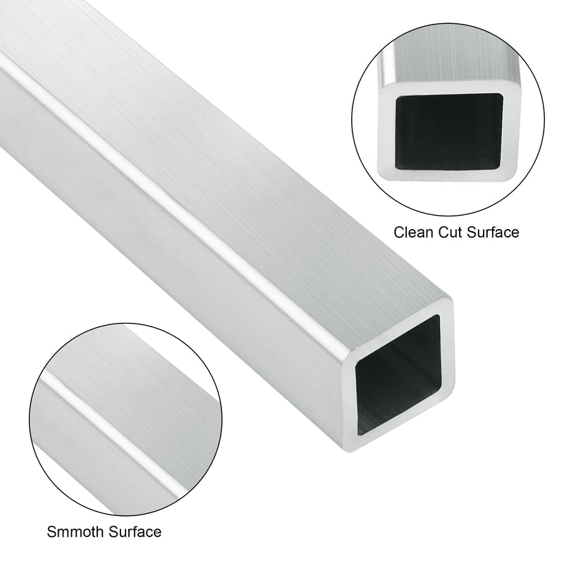1" x 1"x 48" Long Structural Square Aluminum Tube, 1/8" Wall Thickness, Seamless Square Tubing DIY Metal Profile for Industrial or Home Improvement Projects, 1Pack 1" x 1"x 48"