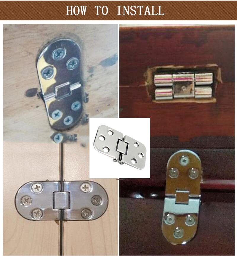 NRC&XRC Marine 316 Stainless Steel Boat Hinge Self-Supporting Folding Table Hinges Home Flap Tables Furniture Hardware Folding Table Hardware (2pcs) 2PCS