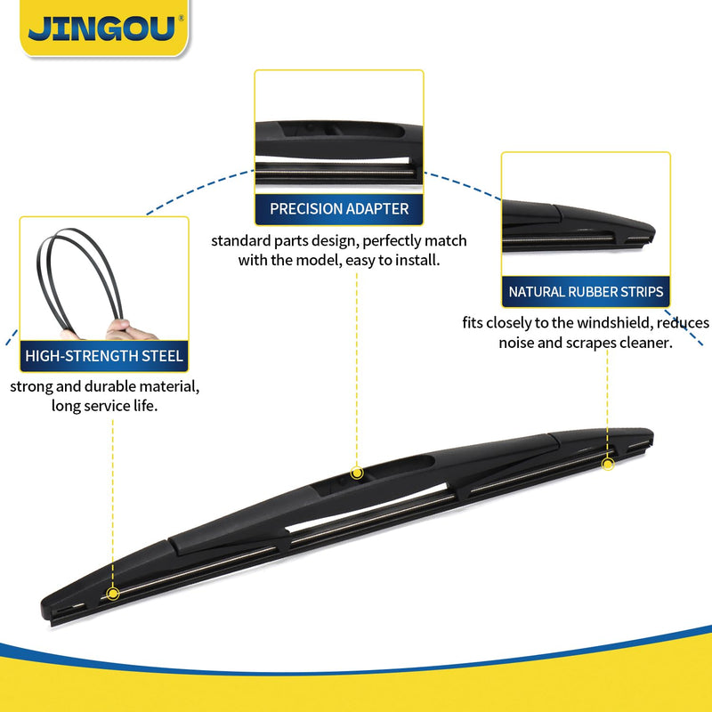 14 Inch Rear Wiper Blade Compatible with Subaru Outback 2006-2019/Subaru Forester 2006-2022/Honda Fit 2009-2020 Back Windshield Wipers (Pack of 1), Automotive Replacement Windshield Wiper Blades(14B) 14"(A351H)