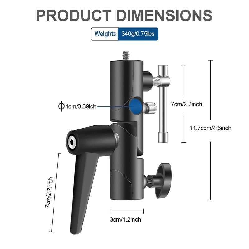 WELLMAKING Flash Speedlite Bracket for Camera - Swivel Design with Umbrella/Reflector Mount, Compatible with Canon, Nikon, Pentax, Olympus, Nissin, Metz and More