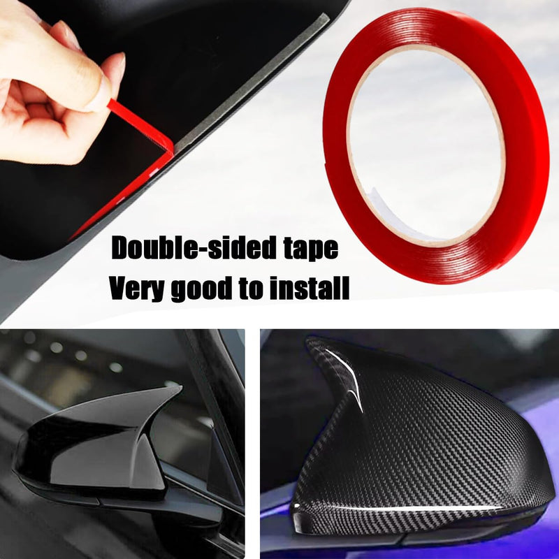 Auto Car Mirror Cover Rearview Mirror Guard Covers Side Cap Trim for Mustang 2015-2025 GT/GT Premium/Ecoboost/Ecoboost Premium/V6,Not Fit for Mach-e,With Turn signal Light,Carbon Fiber Look Carbon Fiber Look