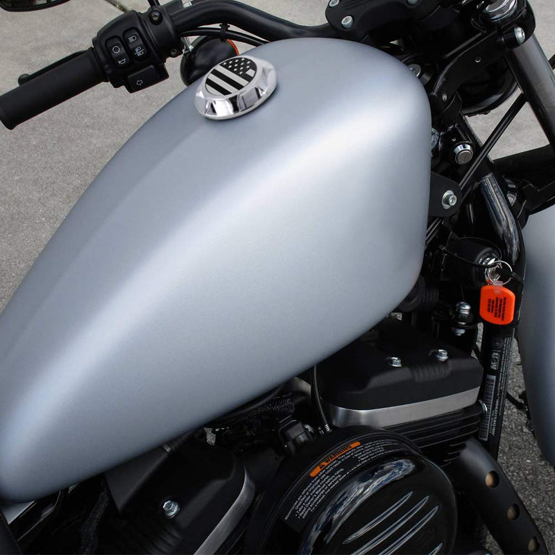 GUAIMI CNC Aluminum Fuel Gas Tank Oil Cap Compatible with Harley Sportster XL 1200 883 X48 Dyna (American Flag-Black) American Flag-Black