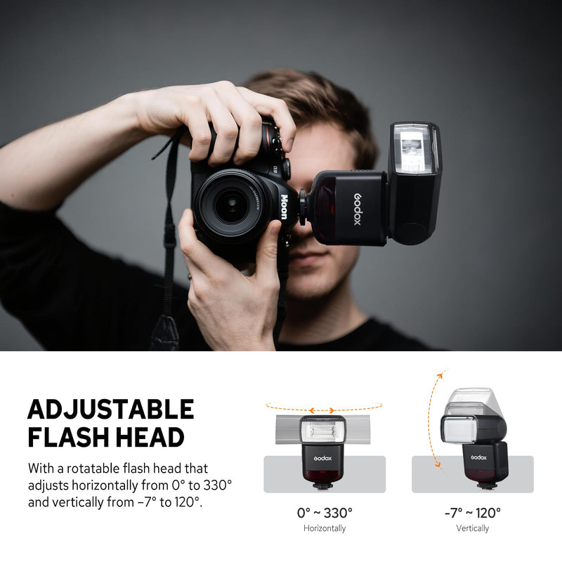 Godox TT520III Camera Flash Speedlite, GN 33 Flash Speedlight with RT-16 Wireless Trigger Transmitter, S1/S2 Optical Sync, PC Sync Port for Canon/Sony/Fujifilm/Nikon/Panasonic/Olympus