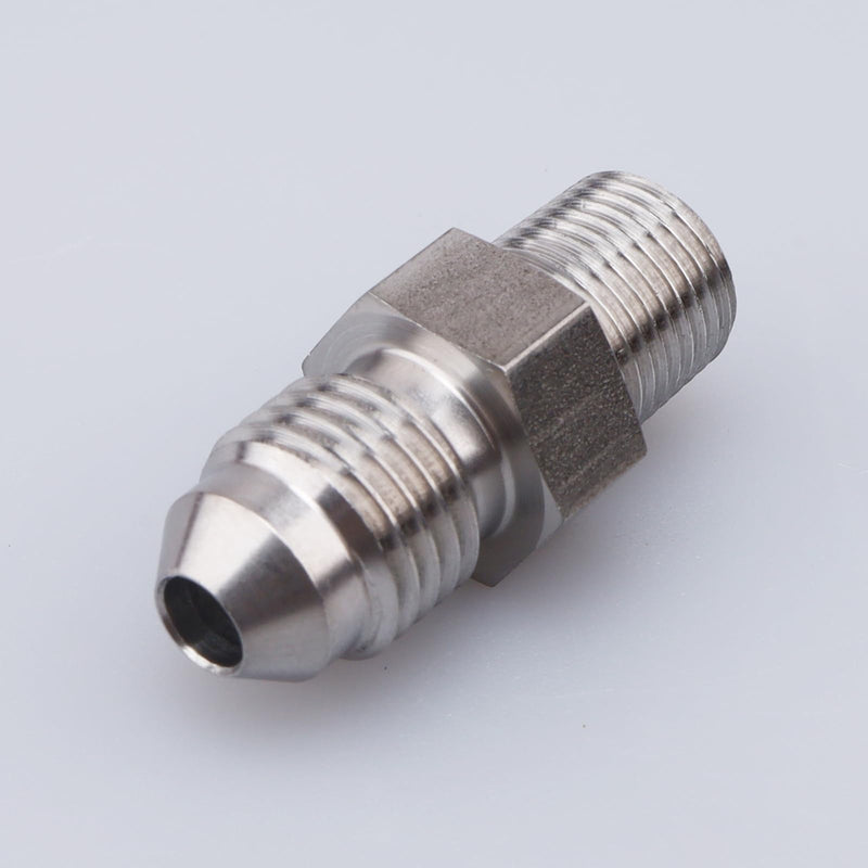 Male 1/8" NPT to -4 AN Flare Adapter Straight Stainless Steel 4AN to 1/8 NPT Natural