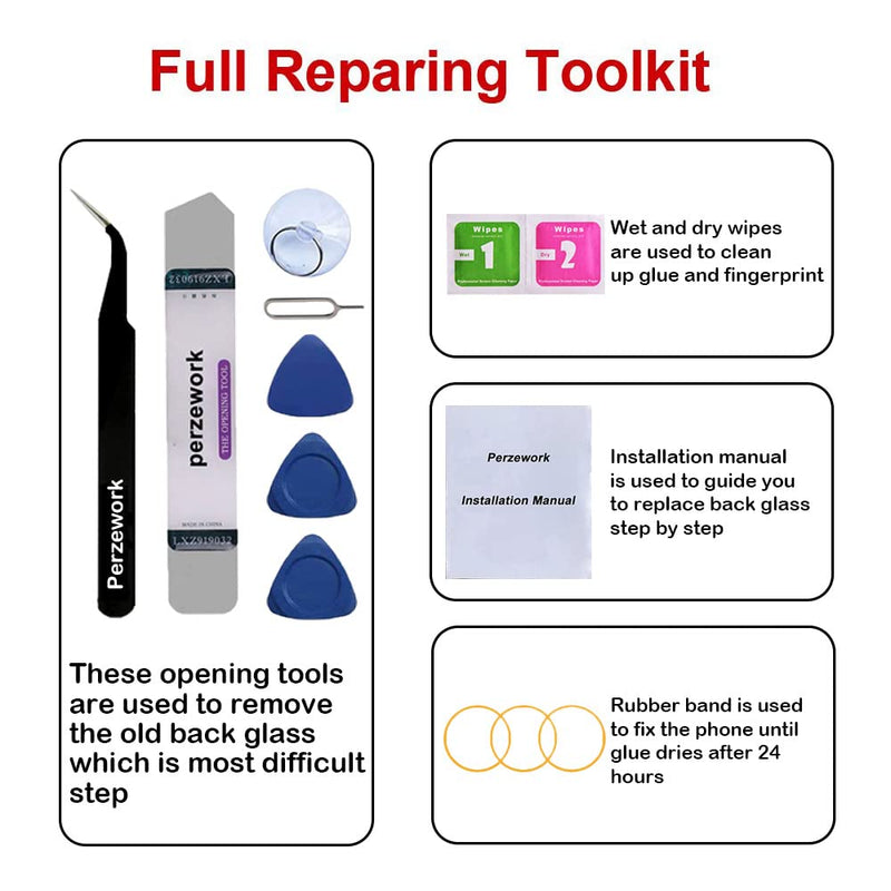 Rear Back Glass Replacement for Samsung Galaxy S24 6.2-inches with Reparing Toolkit (Cobalt Violet) Cobalt Violet