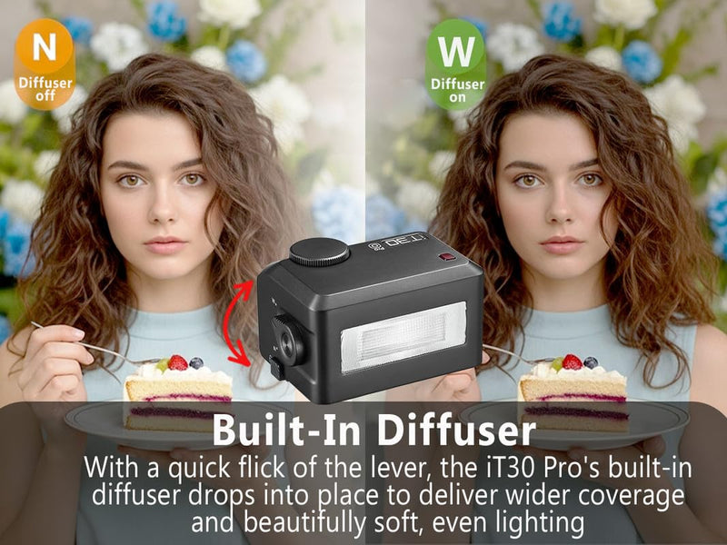 Godox iT30 pro O TTL Mini Flash & Trigger- GODOX Authorized Distributor iT30 Pro O for Olympus - IT30Pro TTL Flash, Wireless Master & Receiver, HSS 1/8000 Second, 2.4G Wireless Black