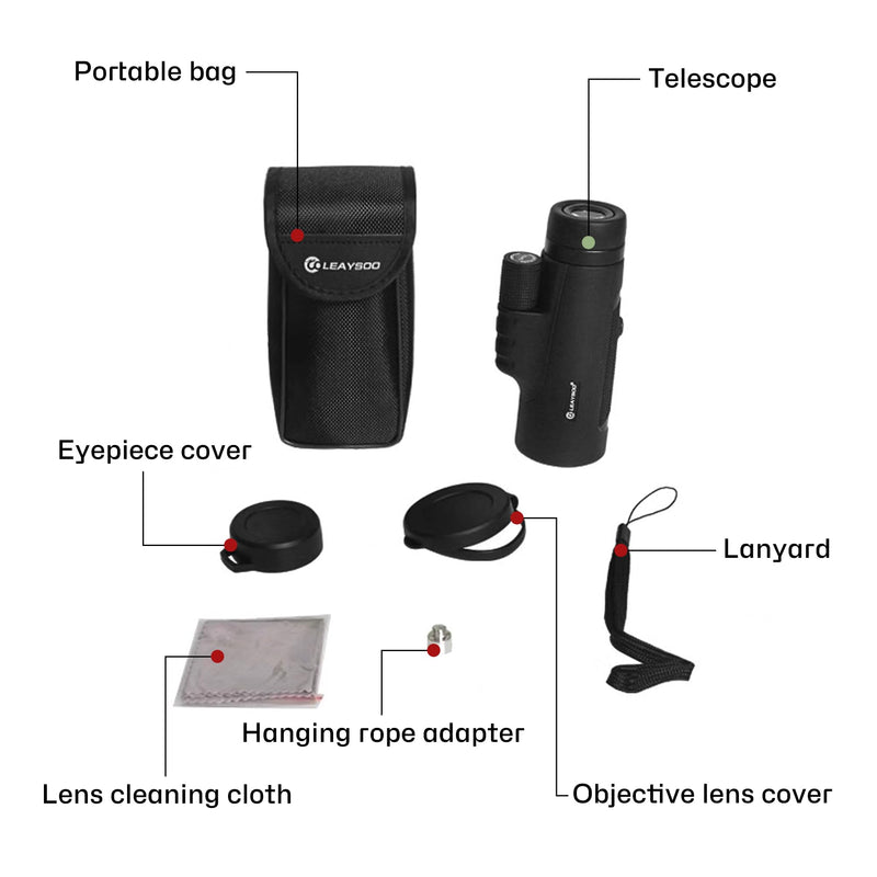 Monocular Telescope High Power 8x42 Monoculars Scope Compact Waterproof Fogproof Shockproof with Hand Strap for Adults Kids Bird Watching Hunting Camping Hiking Travling Wildlife Secenery