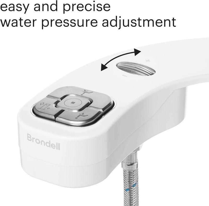 Brondell FSP-250 FreshSpa Thinline Precision Essential Bidet Attachment for Toilet Seats with Adjustable Water Pressure, Side Arm Control, Thin Profile, White (Dual Nozzles) Dual Nozzle