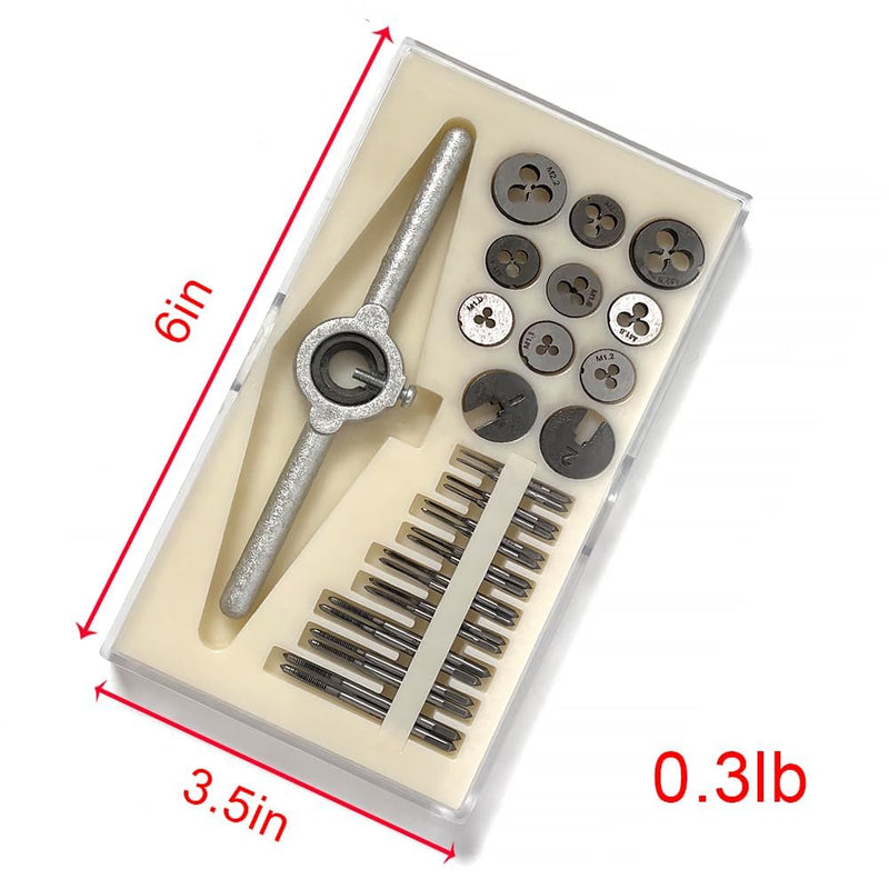 31pcs Micro Metric Tap and Die Set M1-M2.5, Replacement for QingYJ U7V-9PB-MX3394, Thread Repair Kit for Small Electronics/Watches/Models (OEM: FZ-TD331S)