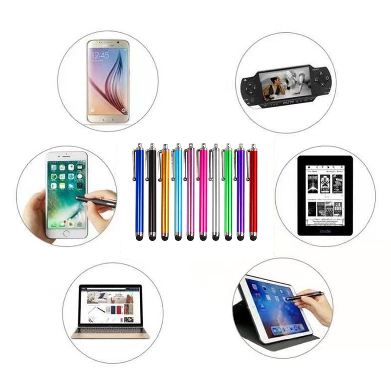 10 Pack Stylus Pens for Touch Screens - Universal Capacitive Stylus for Tablets, Smartphones & iPads, Precision Tip for Drawing & Typing