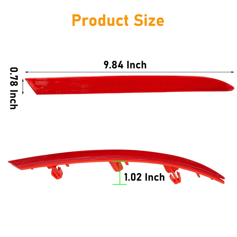 Compatible with Volkswagen Jetta Sedan Rear Bumper Reflector 2011-2014,Left Driver & Right Passenger Side Red Marker Trim Replace for 5C6945106,5C6945105,Jetta Back Reflector Light W/O Bulb 11-14 Jetta Rear Reflector