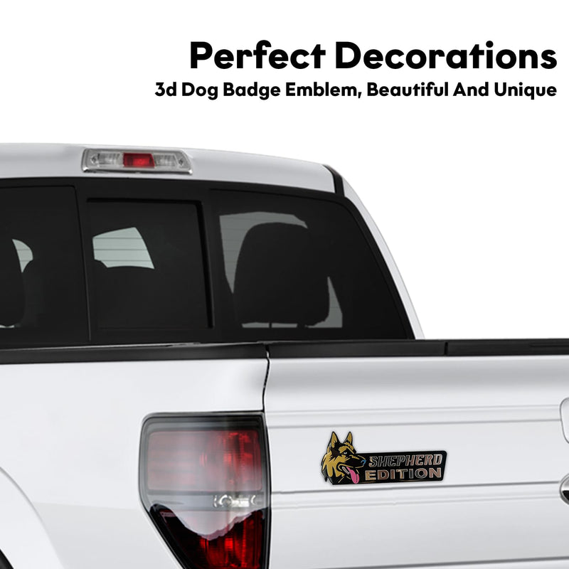 Dog Edition 3D Car Badge, Laser Cutting Metal Emblem, Cute Dogs Decals (Shepherd) Shepherd