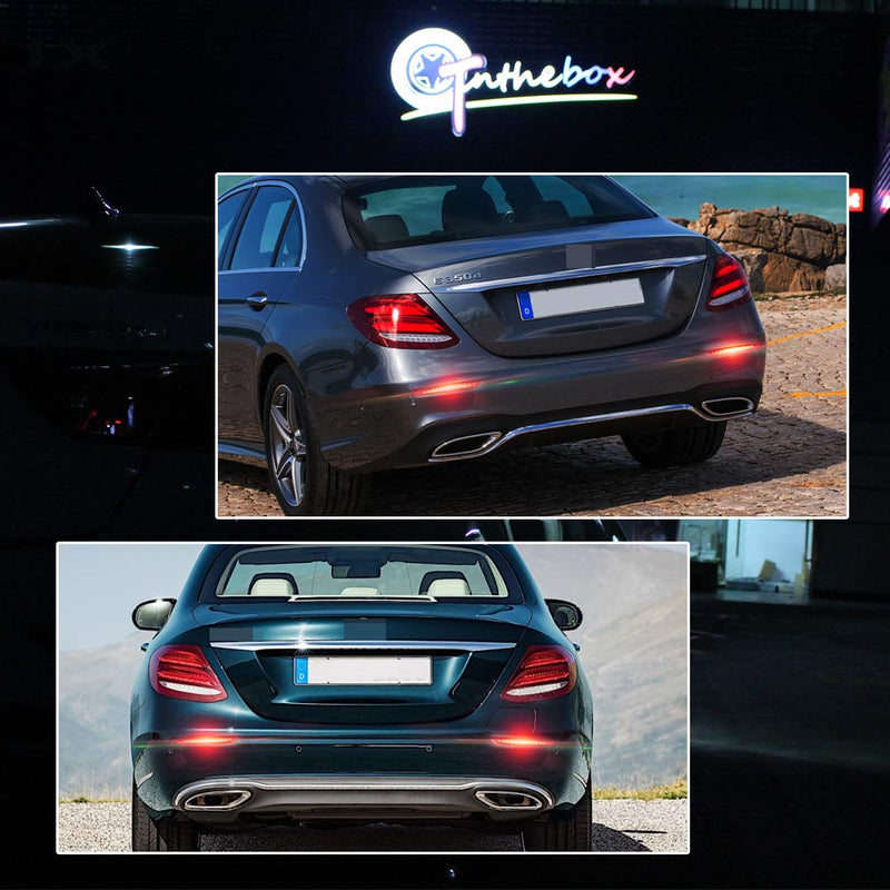 GTINTHEBOX Smoked Lens LED Rear Bumper Reflector Brake Tail Fog Lights for 2016-2020 Mercedes-Benz W213 E-Class E200 E250 E300 E350 E400 E500 E43 AMG with Sequential Turn Signal Lamp