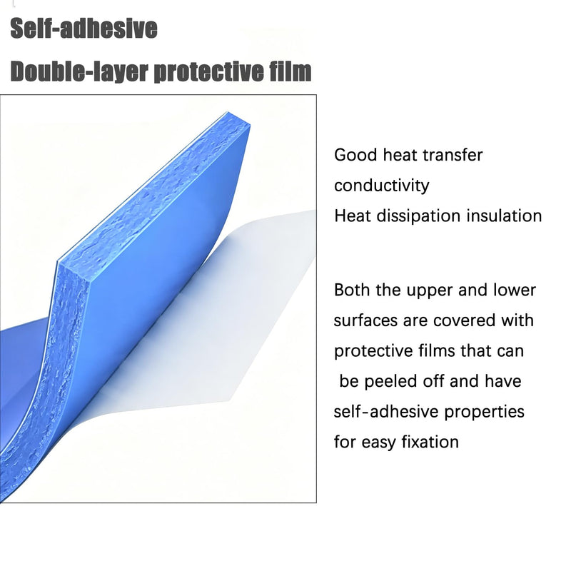 30 Pcs 70 x 20 x 2mm Silicone Thermal Pad, Reusable CPU SSD Thermal Silicone Pad, Each Thickness Suitable for GPU Heatsink CPU Chip Heat Conduction or LED Heat Conduction (Light Blue)