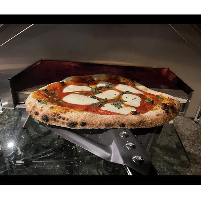 Pizza Turning Peel 9 Inch Round Aluminum Pizza Turner Perforation Pizza Peel with 40 Inch Long Handle Outdoor Pizza Oven Accessories