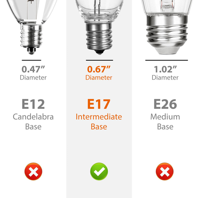 addlon LED Replacement Bulbs 1W S14,15 Pack Waterproof E17 Screw Base for Outdoor LED String Lights Shatterproof E17-15 Count (Pack of 1)-1W
