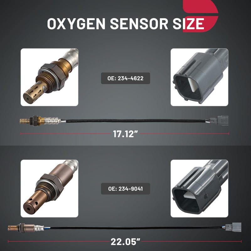 BDFHYK O2 Oxygen Sensor Upstream Downstream, Compatible with Toyota RAV4 2.4L 2006-2008, 234-4622 234-9041 2344556 2349041 Replacement (2Pcs)