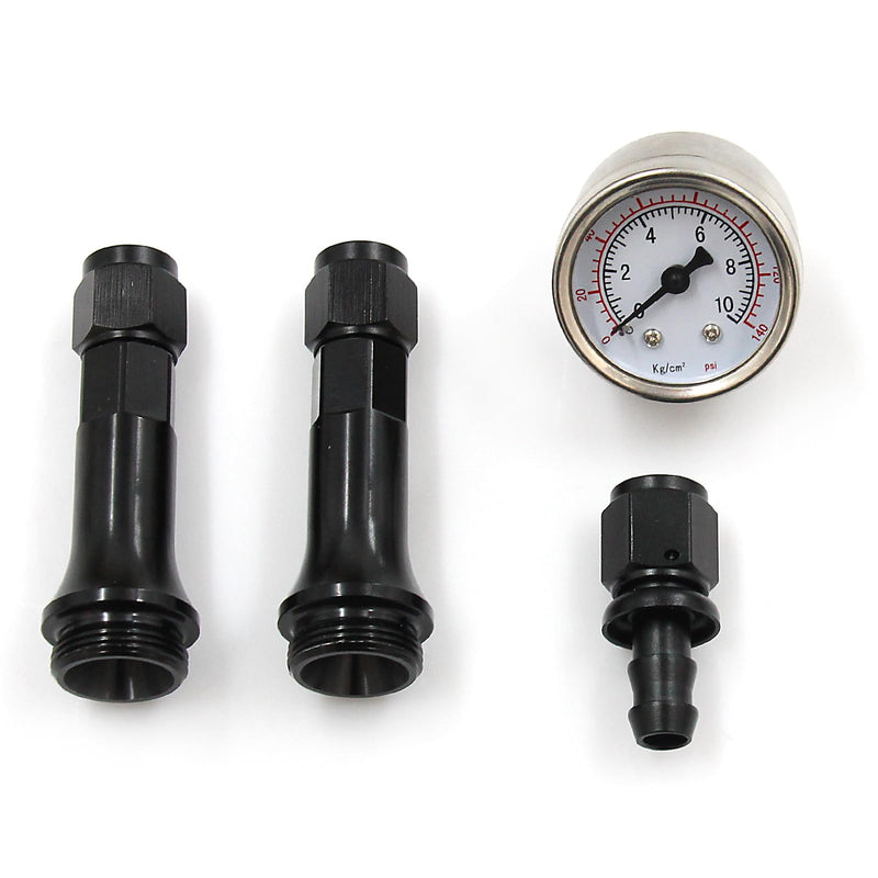4150 Carburetor Fuel Line Kit AN6 Dual Feed Fuel Line with Pressure Gauge for Holley Black with Pattern
