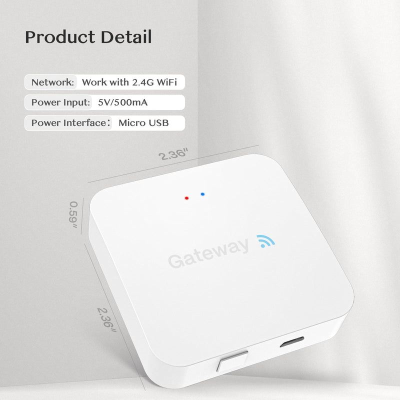 Yamiry WiFi Gateway for YR01 YR05 Smart Lock with Handle,Compatible with Nice Digi App, Remotely Control Keyless Entry Door Lock,Compatible with Alexa to Voice Control Smart Door Lock