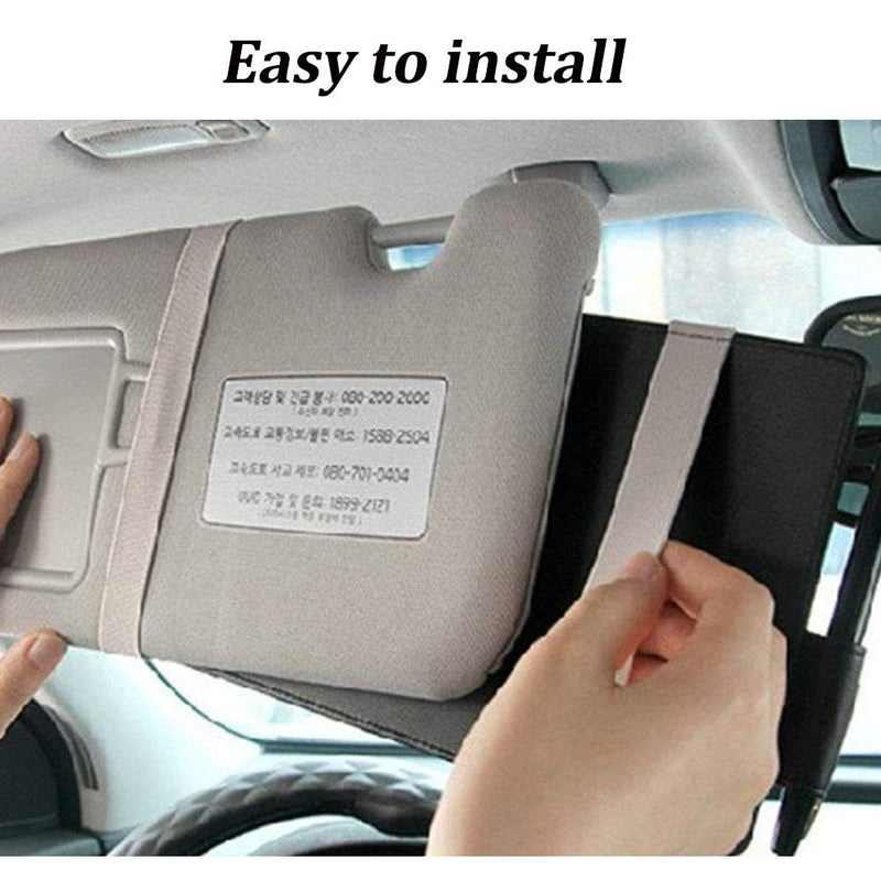 Car Visor Organizer, Auto Interior Accessories, Car Truck SUV Storage Pouch Holder, with Multi-Pocket Net Zipper (Black) Black