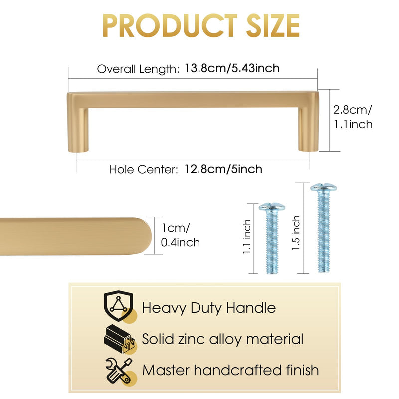 Antique Brass Zinc Alloy Solid Cabinet Pulls 5 Inch(128mm) Hole Center,Heavy Duty Vintage Retro Drawer Handles Cabinet Hardware for Bedroom,Dresser,Kitchen 6 Pack 8521 5 in Hole Centers Antique Brass