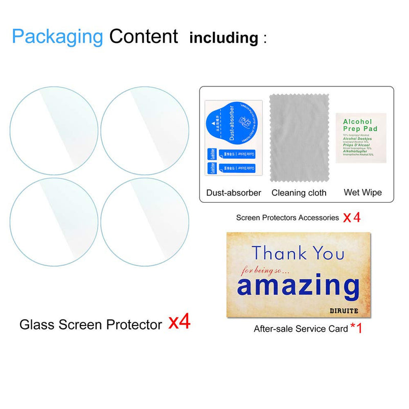 4-Pack for Garmin Forerunner 220/225 / 230/235 / 620/630 Tempered Glass Screen Protector [2.5D 9H hardness] [Anti-Scratch] [No-Bubble]