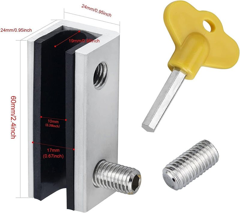 Window Locks, 8 Sets Sliding Security Window Lock with Key for Vertical & Horizontal Sliding Windows & Sliding Doors, Adjustable Window Locks Security Window Stoppers for Patio Bedroom Home and Office Silver 8 Sets