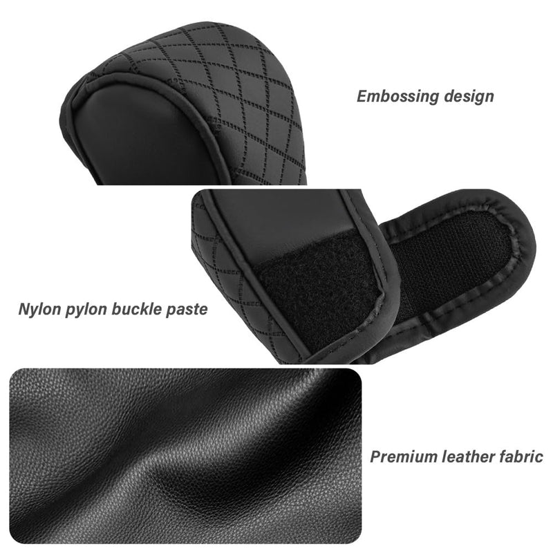 Leather Gear Shift Cover Diamond Embroidery Design,Durable Shift Knob Cover for Shift Lever Protection,Universal Car Gear Shift Cover Car Decorative Accessory Suitable for Cars,Trucks,SUVs (Black/Red) Black/Red