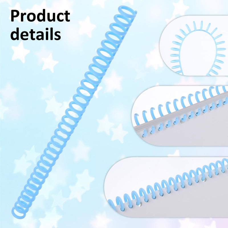 Colorful Comb Binding Spines, 10PCS Plastic Spiral Binding Coils 2/5 Inch Diameter Binder Spine 30 Ring Cinch Binding Wire Easy to Open Close Adding Binder Combs for Binding Machine Document Making