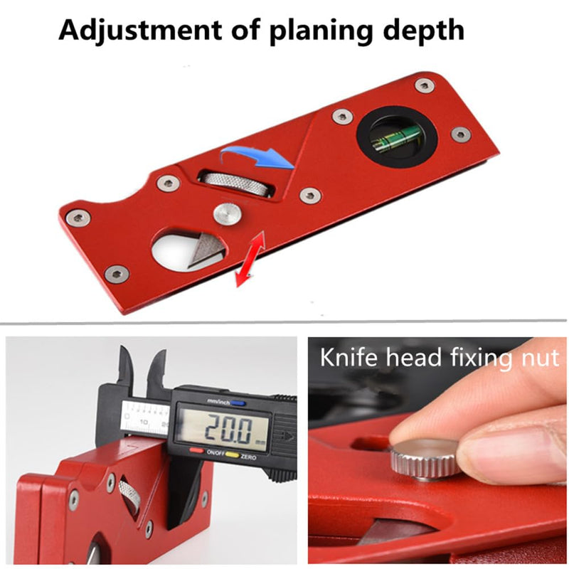 szhdxsy, Wood Planar carpenter's edge trimming tool, suitable for manual chamfering and planing of wood quick trimming,for Quick Edge Trimming and Chamfering,red(Combination upgrade-7 Cutter Heads) A180