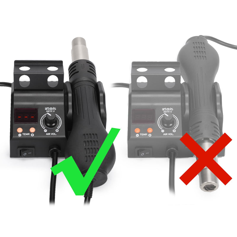 8858-V Compact Entry-Level Hot Air Rework Station Iron Kit with Integrated Design, 3 Hot Air Nozzles, PID Temp Control, Adjustable Temp & Air Volume, °C/°F Conversion, Auto Stand-by Mode
