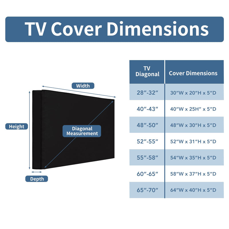 Easy-Going Outdoor TV Cover with Roll Up Front Flat for 40-43 inch, Waterproof and Weatherproof TV Cover for Flat Screen TV, Black 40-43 inches